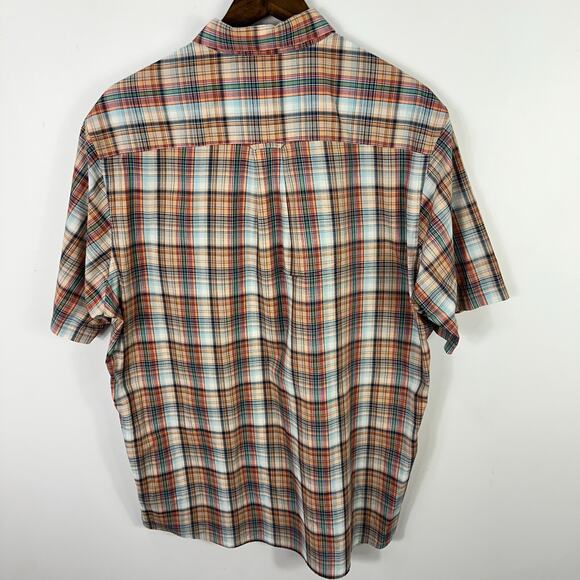 Saddlebred Button Shirt Men L Wrinkle Free Plaid Classic Preppy Resort Western - Picture 2 of 5